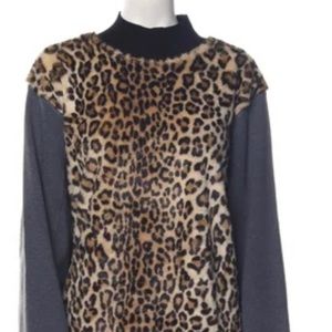 Dries Van Noten Mock Neck Leopard Sweater